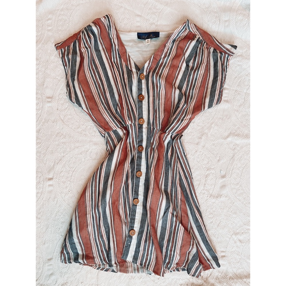 Blue Rain Pink and Blue Striped Dress